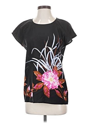 DKNY Short Sleeve Silk Top (view 1)