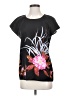 DKNY Black Short Sleeve Silk Top Size P (petite) - photo 1