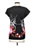 DKNY Black Short Sleeve Silk Top Size P (petite) - photo 2