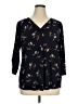 Beacon Black 3/4 Sleeve Blouse Size 1X - photo 1