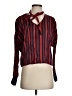 Habitual 100% Viscose Stripes Red Long Sleeve Blouse Size XS (0) - photo 1