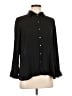 Banana Republic 100% Polyester Black Long Sleeve Blouse Size Lg Petite - photo 1