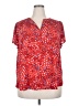 Fun2Fun 100% Polyester Stars Red Short Sleeve Blouse Size 2X - photo 1