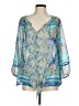 New Directions Blue 3/4 Sleeve Blouse Size M - photo 1