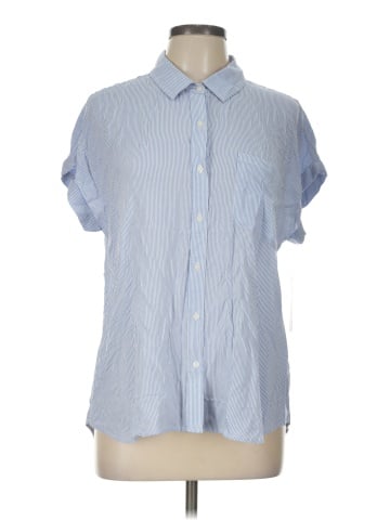 Cosmic Blue Love Short Sleeve Button-Down Shirt (view 1)