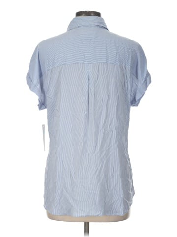 Cosmic Blue Love Short Sleeve Button-Down Shirt (view 2)