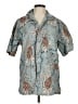 Assorted Brands 100% Cotton Tropical Blue Short Sleeve Button-Down Shirt Size M - photo 1