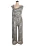 Roz & Ali Metallic Silver Jumpsuit Size 14 - photo 1