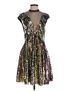 free people dance til dawn sequin dress Free People Dance Til Dawn Black Sequin Fit Flare Illusion Lined Dress XS NWT