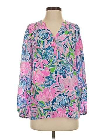 Lilly Pulitzer Long Sleeve Silk Top (view 1)
