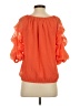 CeCe 100% Polyester Orange 3/4 Sleeve Blouse Size S - photo 2