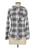 No Comment Plaid Silver Long Sleeve Blouse Size M - photo 1