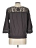 Solitaire 100% Rayon Gray 3/4 Sleeve Blouse Size L - photo 2