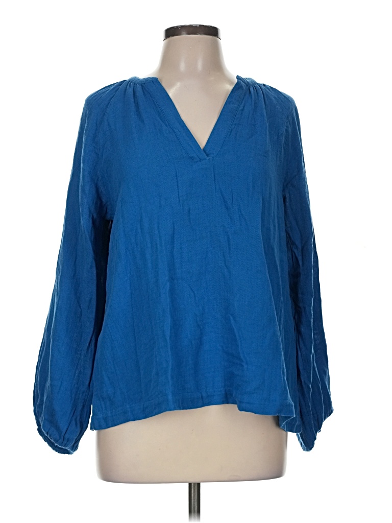 Pre-owned Old Navy Long Sleeve Blouse In Blue