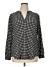 Anne Klein Houndstooth Black Long Sleeve Blouse Size XL - photo 1