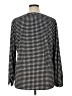 Anne Klein Houndstooth Black Long Sleeve Blouse Size XL - photo 2