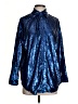On Twelfth Metallic Blue Long Sleeve Blouse Size S - photo 1