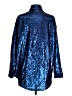 On Twelfth Metallic Blue Long Sleeve Blouse Size S - photo 2