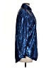 On Twelfth Metallic Blue Long Sleeve Blouse Size S - photo 4