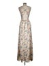 Shein 100% Polyester Floral Tan Casual Dress Size 6 - photo 2