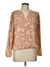 Elodie 100% Polyester Orange Long Sleeve Blouse Size L - photo 1