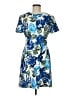 Halston Print Blue Casual Dress Size 8 - photo 1