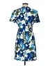 Halston Print Blue Casual Dress Size 8 - photo 2