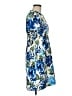 Halston Print Blue Casual Dress Size 8 - photo 4