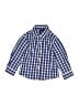 Nautica Checkered-gingham Blue Long Sleeve Button-Down Shirt Size 18-24 mo - photo 1