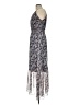Collective Concepts 100% Polyester Paisley Blue Cocktail Dress Size L - photo 5