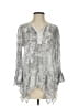 Haute Hippie 100% Modal Paisley Silver 3/4 Sleeve Blouse Size S - photo 1