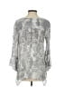 Haute Hippie 100% Modal Paisley Silver 3/4 Sleeve Blouse Size S - photo 2