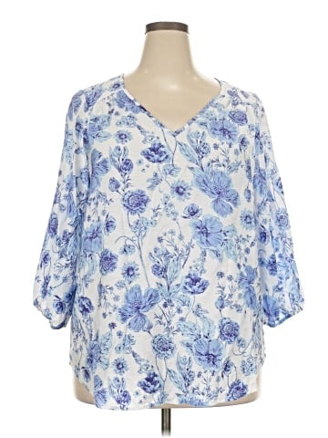 Olivia Grey 3/4 Sleeve Blouse (view 1)
