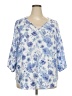 Olivia Grey Blue 3/4 Sleeve Blouse Size 2X - photo 1