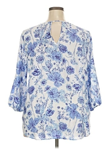 Olivia Grey 3/4 Sleeve Blouse (view 2)