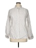 Garnet Hill Polka Dots Silver Long Sleeve Button-Down Shirt Size 14 - photo 1