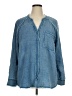 DR2 100% Cotton Blue 3/4 Sleeve Blouse Size XL - photo 1