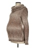 Mimi Maternity Tweed Brown Turtleneck Sweater Size Sm Maternity - photo 1