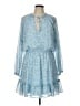 GB 100% Polyester Paisley Blue Casual Dress Size L - photo 1