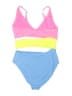 Bar III Color Block Blue One Piece Swimsuit Size XL - photo 2