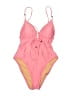 J.Crew Color Block Pink One Piece Swimsuit Size 10 - photo 1