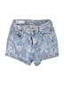 Zara Paisley Blue Denim Shorts Size 9 - photo 1