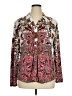 JM Collection Paisley Burgundy Long Sleeve Blouse Size XL - photo 1