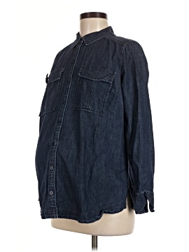 Led Luxe Essentials Denim Long Sleeve Button Down Shirt