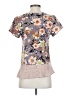 en elle 100% Polyester Tan Short Sleeve Blouse Size XS - photo 2