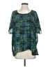CAbi 100% Polyester Teal Short Sleeve Blouse Size S - photo 1