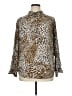 Dalia Collection 100% Rayon Animal Print Gold Long Sleeve Blouse Size XL - photo 1