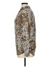 Dalia Collection 100% Rayon Animal Print Gold Long Sleeve Blouse Size XL - photo 5