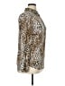 Dalia Collection 100% Rayon Animal Print Gold Long Sleeve Blouse Size XL - photo 4