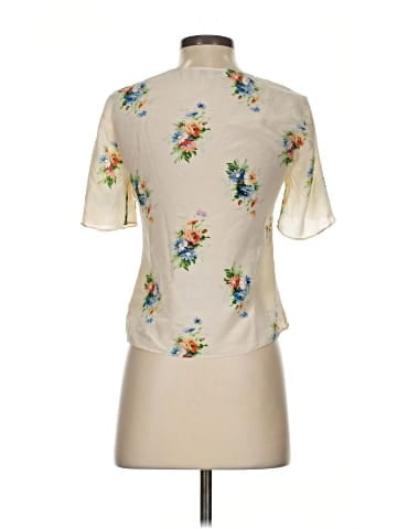 Madewell Silk Shirred-Front Top in Classic Corsage (view 2)